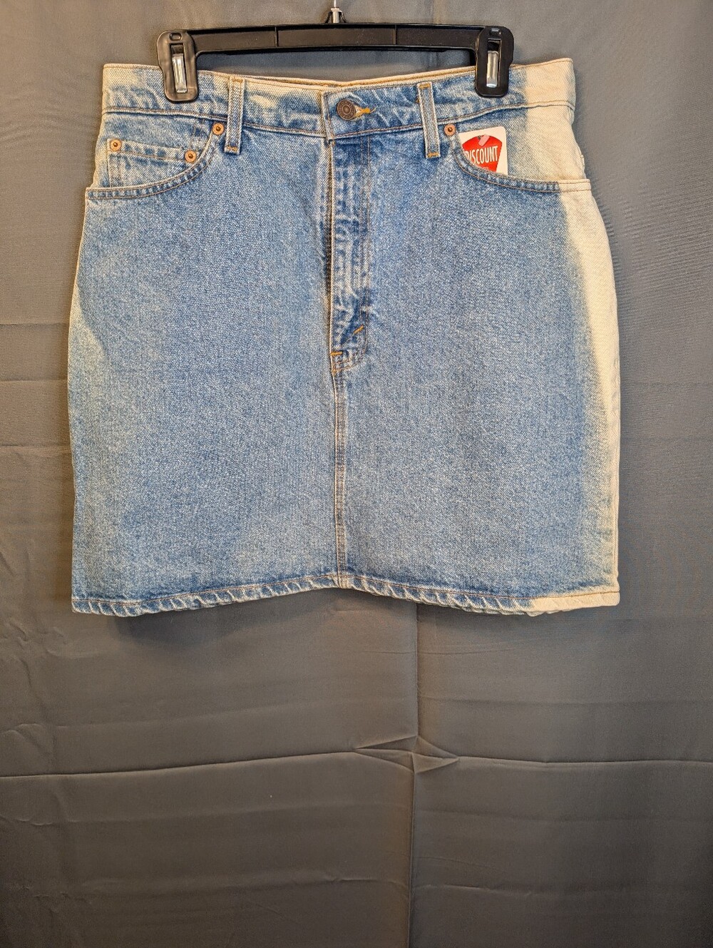 VTG 90s Levi's 551 Two-Tone Bleached Denim Mini Skirt NWT Deadstock Made in USA